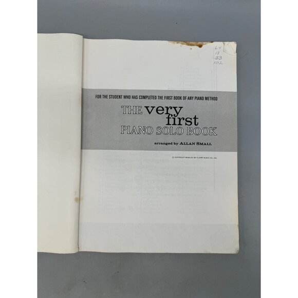 the very first piano solo book by Allan Small English Alfred publishing READ - Picture 3 of 5
